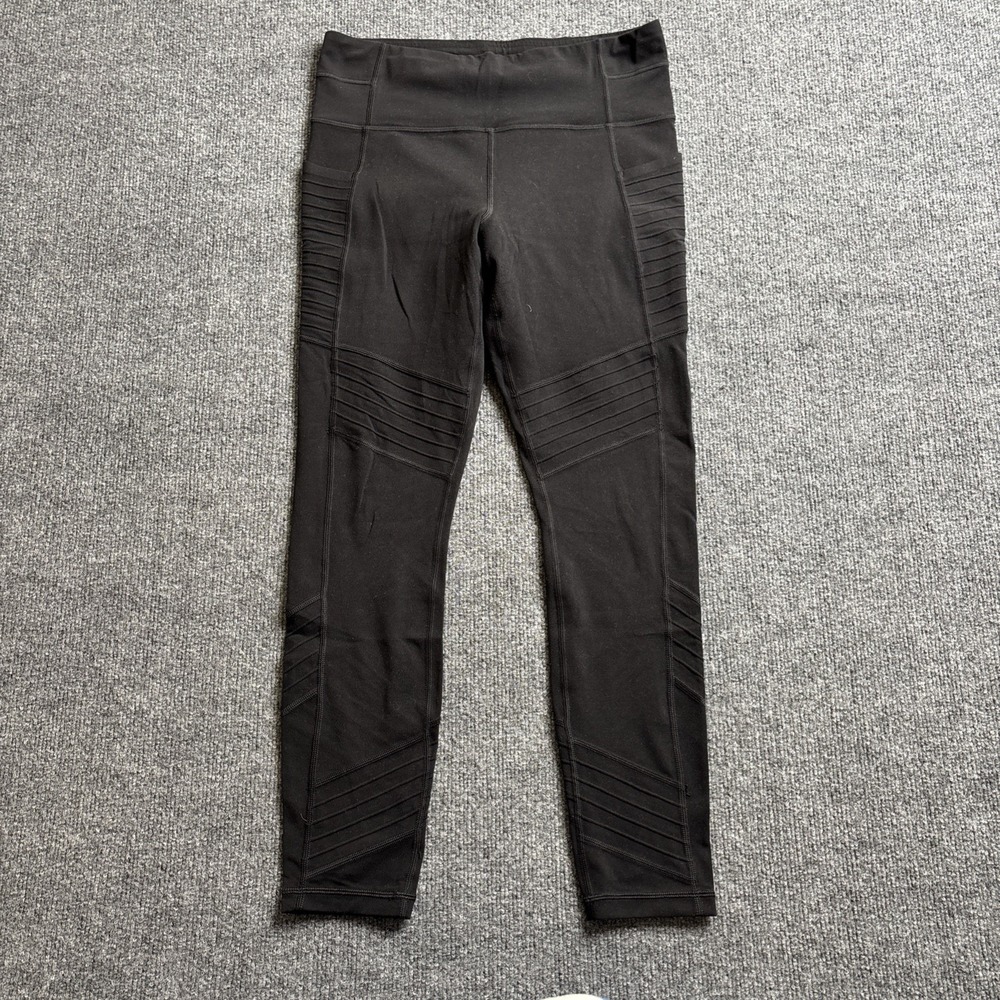 ATHLETA Stash Pocket Moto Tight Women's Size Medium Black Powervita Athleisure